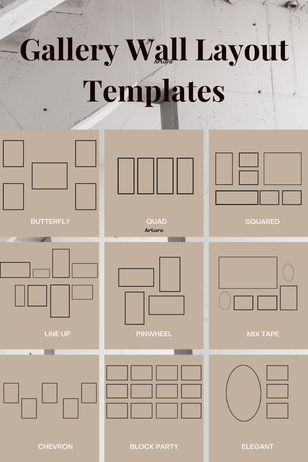 Gallery wall layout templates