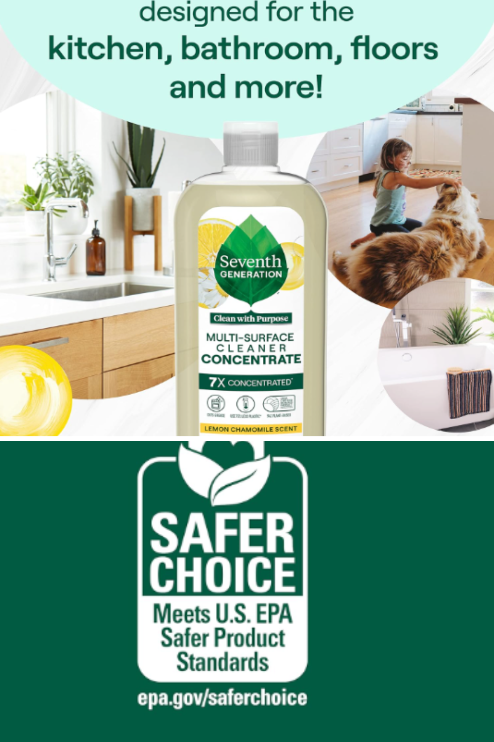 Seventh generation disinfecting multi-purpose surface cleaner