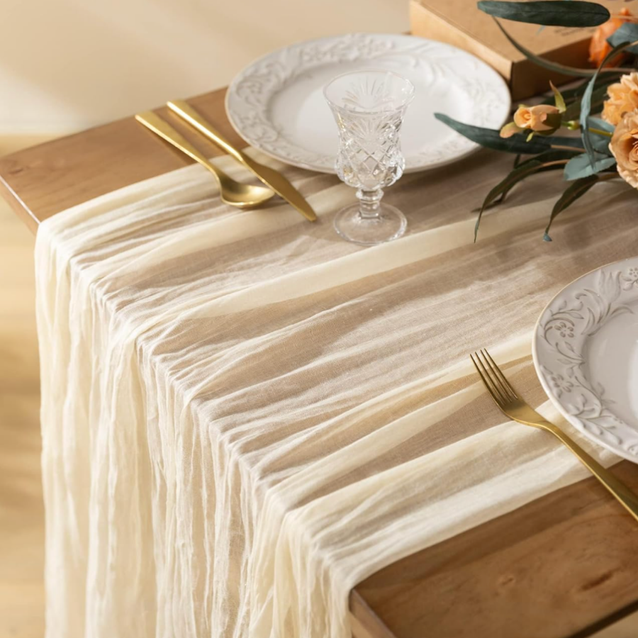 cheesecloth table runner