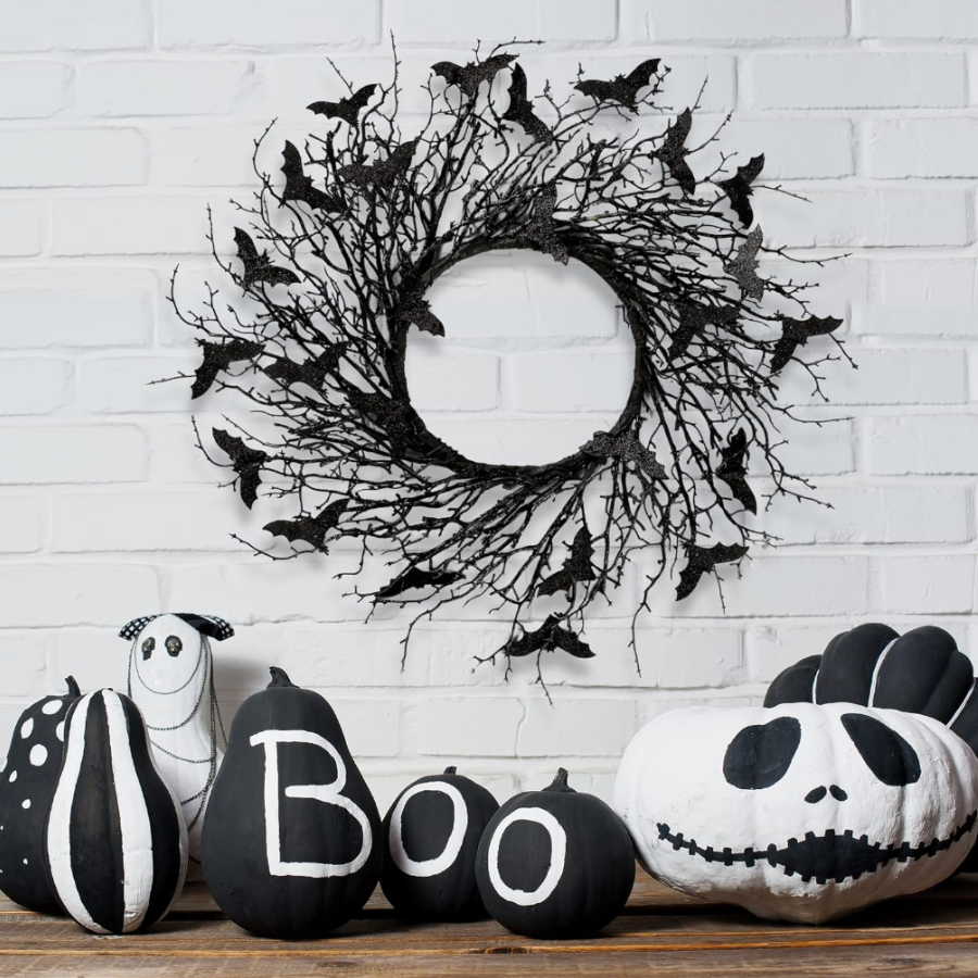 halloween bat wreath