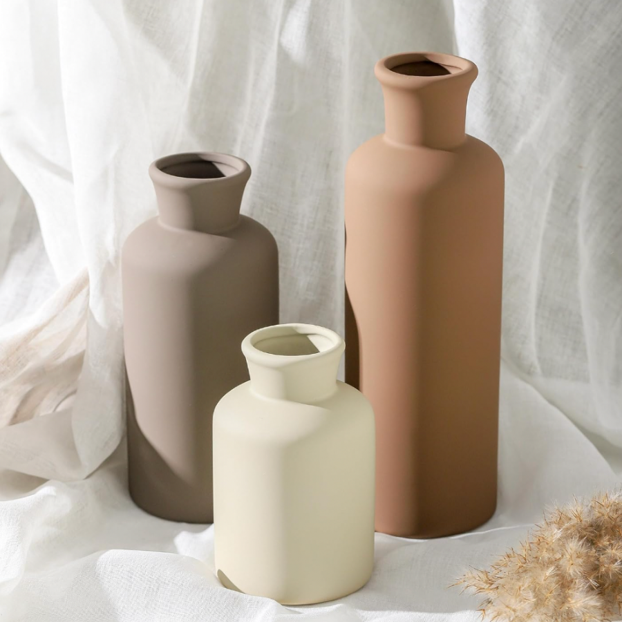 vases in earth tone
