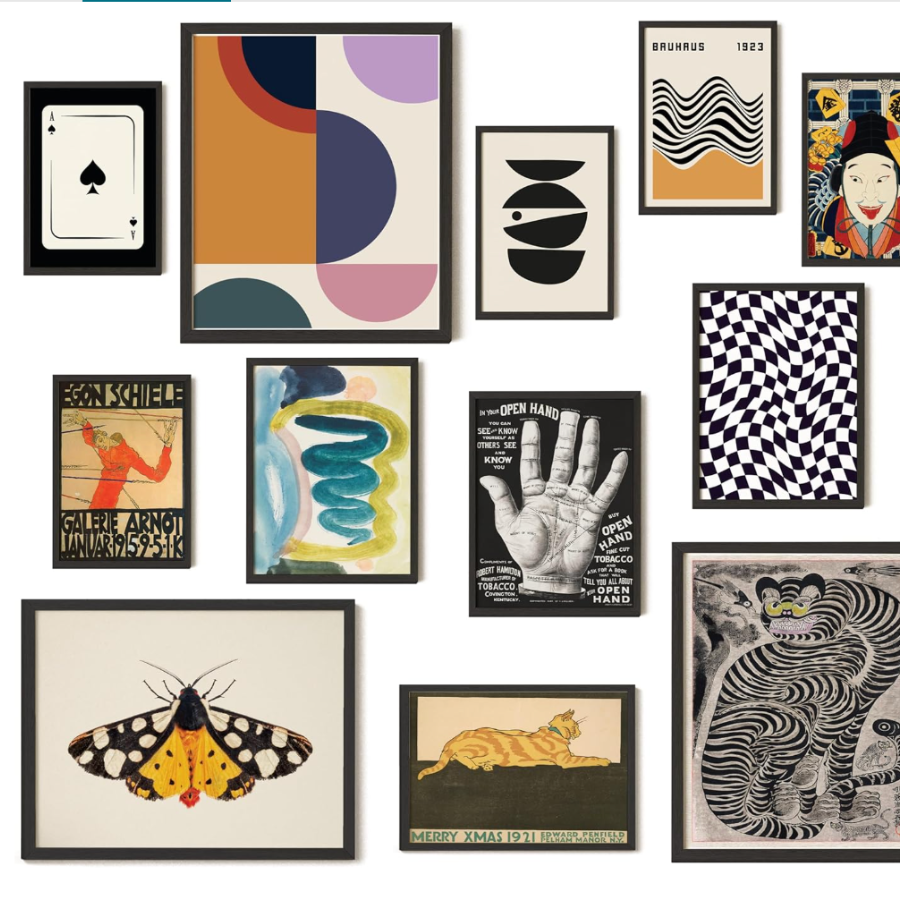 eclectic gallery wall