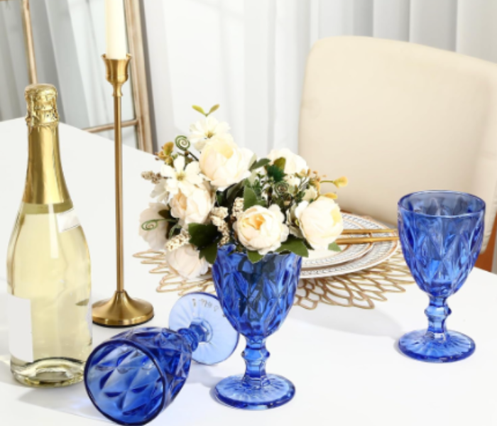 blue goblets glassware