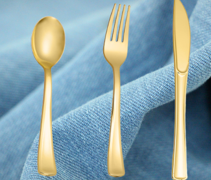 gold cutlery set