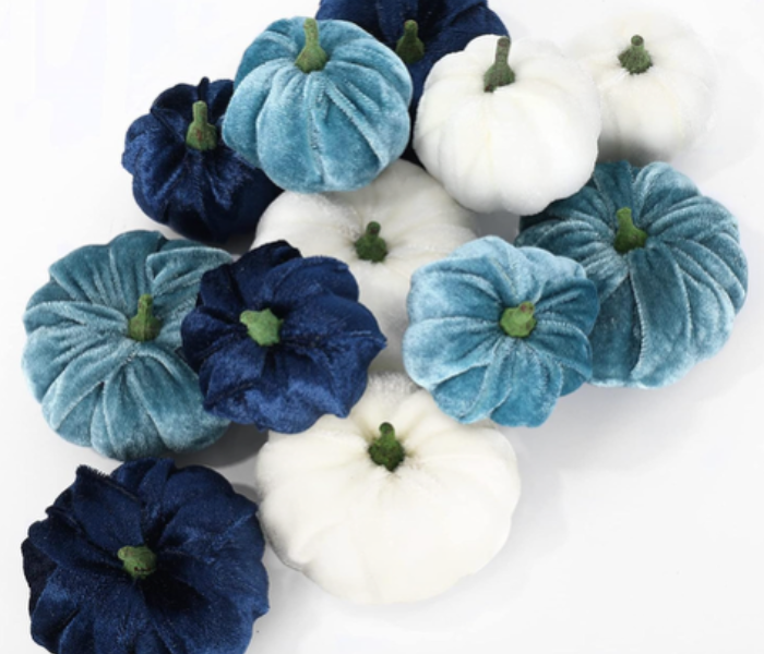 velvet pumpkins fall decor