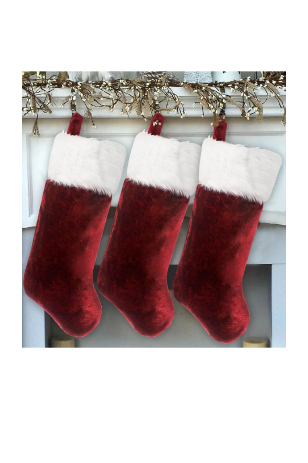 red and white christmas stockings