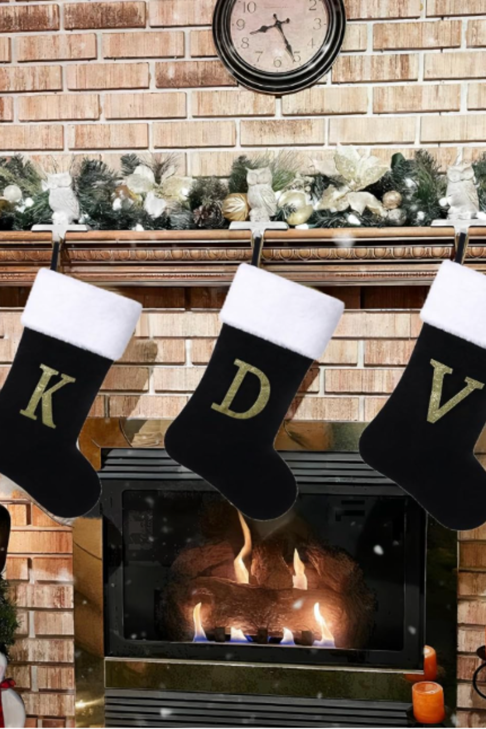 red christmas stockings with initials
