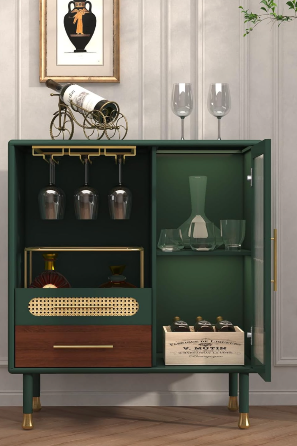 bar cart with storage