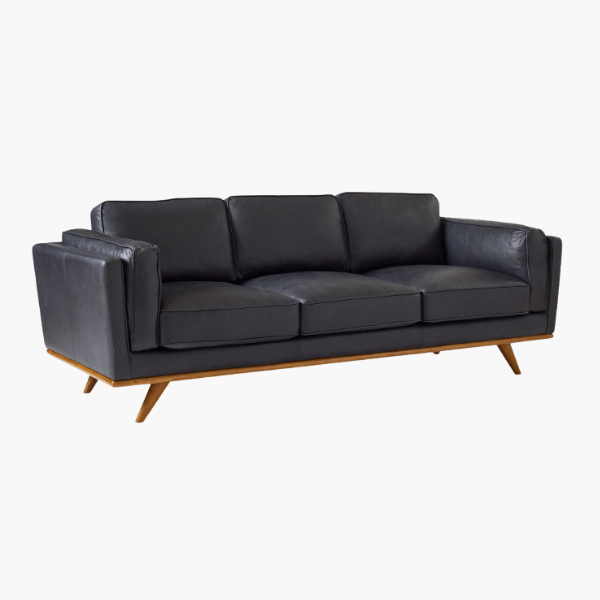 black leather sofa