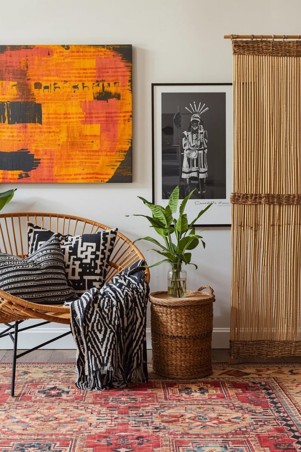 Afrohemian decor African boho living room