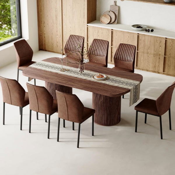 large dining table set for 8